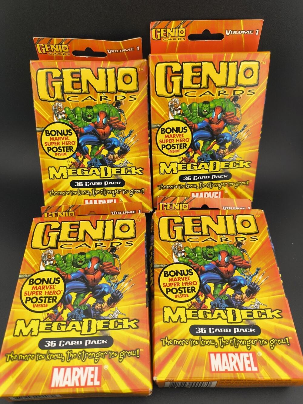 Lot of 4 Vintage 2003 Marvel MegaDeck Genio Card Packs New